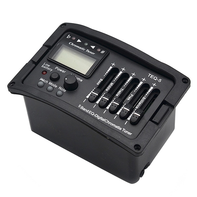 5 Band Acoustic Guitar Preamp EQ Equalizer Classical Acoustic Guitar Amplifier Digital Blend Tuner Piezo Pickup Without Tail Pin