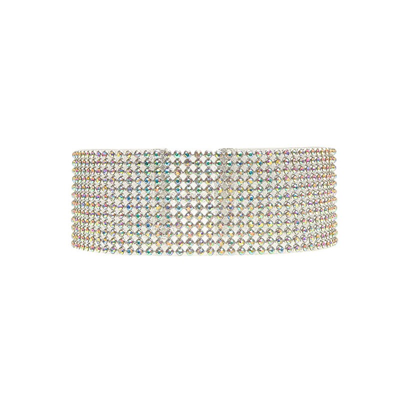 Shining Rhinestone Diamante Choker Ketting voor Vrouwen Breed Chocker Kraag Bijoux Sieraden Meisjes Kerstcadeau XR214