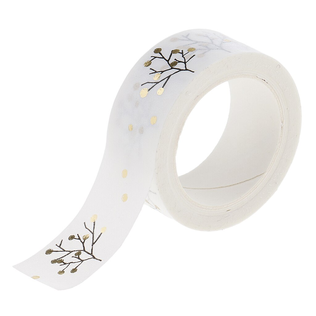 5 Meters/ Roll DIY Gold Flower Washi Tape Decorative Sticky Paper Masking Tape Self Adhesive Tape Scrapbooking Tape Planner