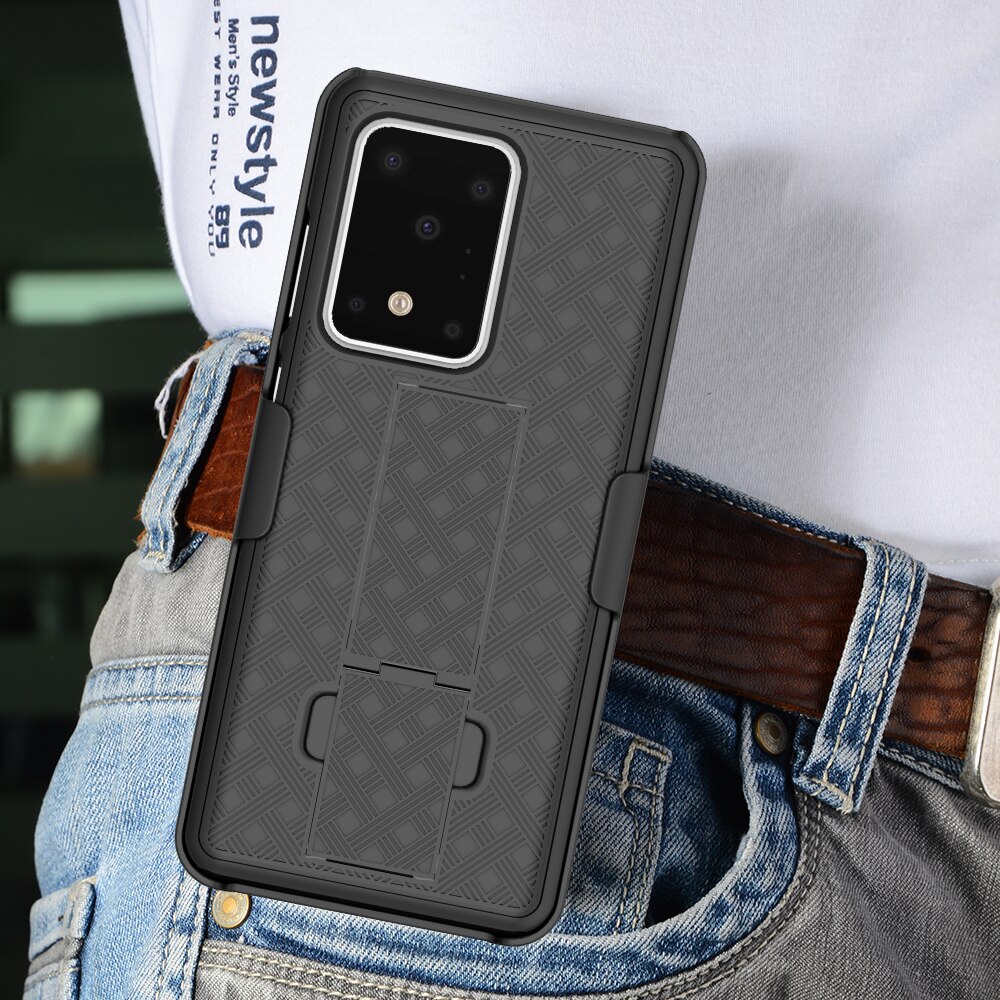 Tkany futerał hybrydowy 2 w 1 z twardą skorupą z zaczepem na pasek do samsung galaxy Note 20 Ultra S9 S10 S20 S21 PLUS