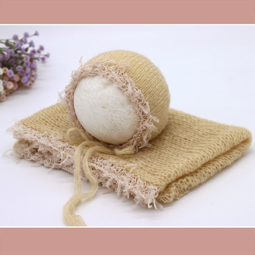 Ropa de fotografía para niños y recién nacidos, gorro de envoltura de encaje, accesorios de fotografía para sesión de estudio, accesorios de ropa: 5