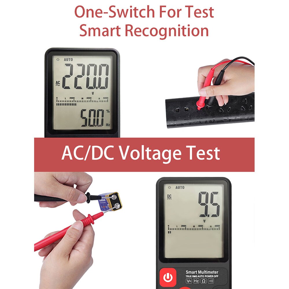 Smart Multimeter True Rms Digitale Multimeter Meet Ac/Dc Spanning Weerstand Frequentie Met Lcd-scherm Dc/Ac Voltage meter