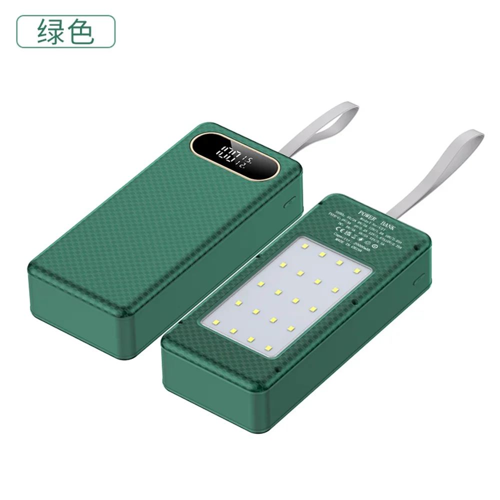 Boîtier de stockage de batterie externe, lampe de poche C21, charge rapide DC, touristes, coque bricolage, support 18650, batterie 22.5W, 21, 18650: green