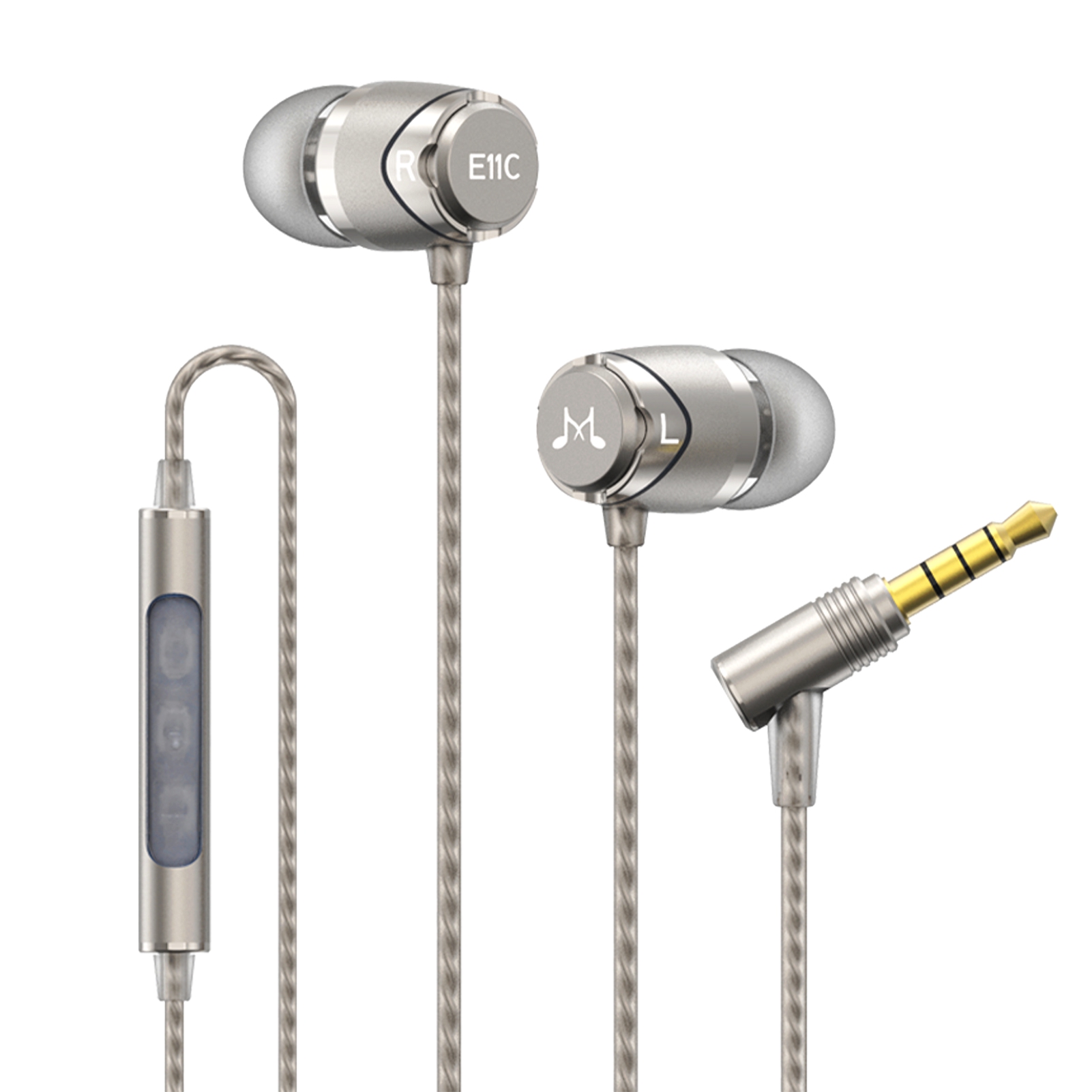 Original soundmagic  e11c 3.5mm in-ear-hörlurar med mikrofon, djup bas, musik, sport, headset, hifi, stereo, brusisolering