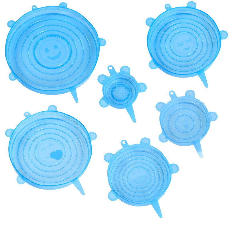 6/12 stuks siliconen rekdeksels universele voedsel siliconen wikkel kom pot deksel siliconen deksel pan koken keuken accessoires voedsel deksel