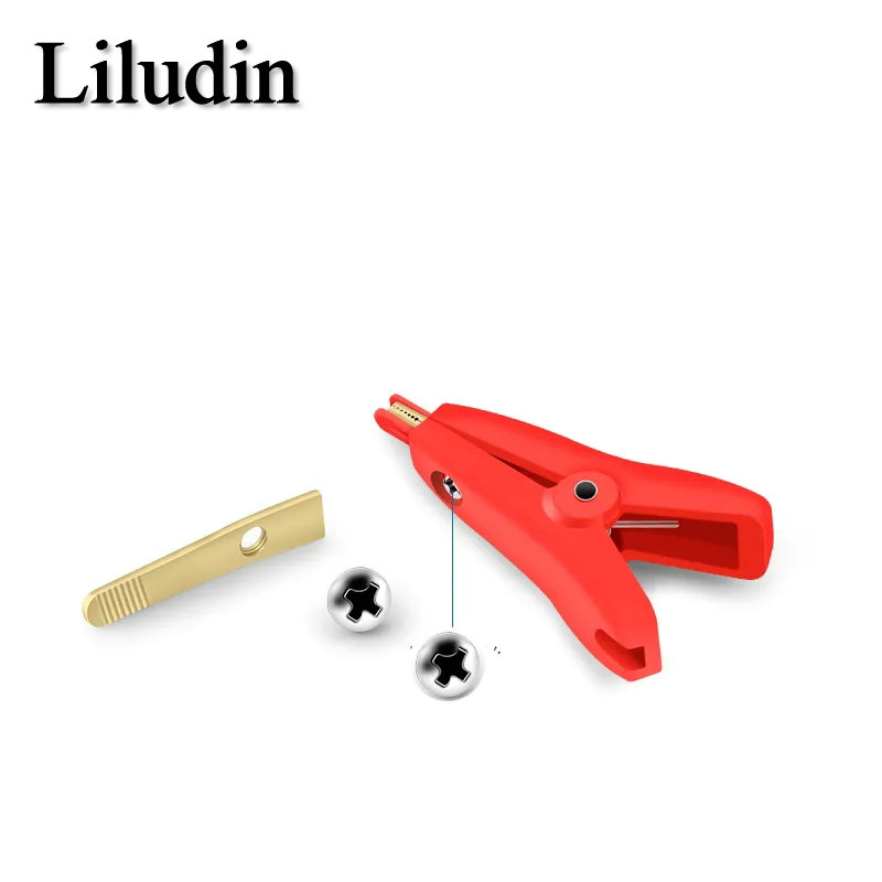 Krokodil klemme vergoldet Kupfer lcr Kelvin Testclip flache Klemmen mit geringem Widerstand 5a max. offene Länge 25mm