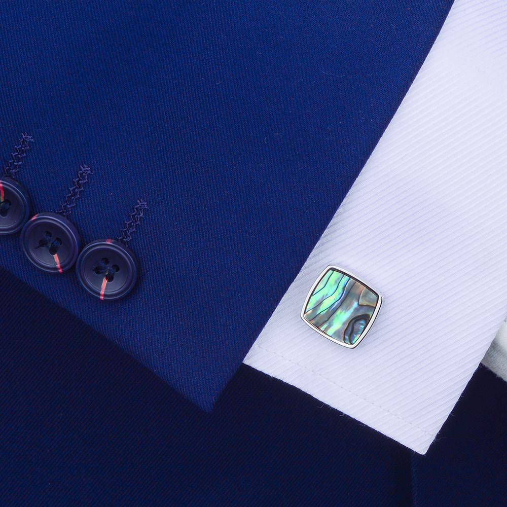 SAVOYSHI Newest Shirt Cufflinks for Mens Colored seashell Cuff links Brand Business Male Cuff Accessories