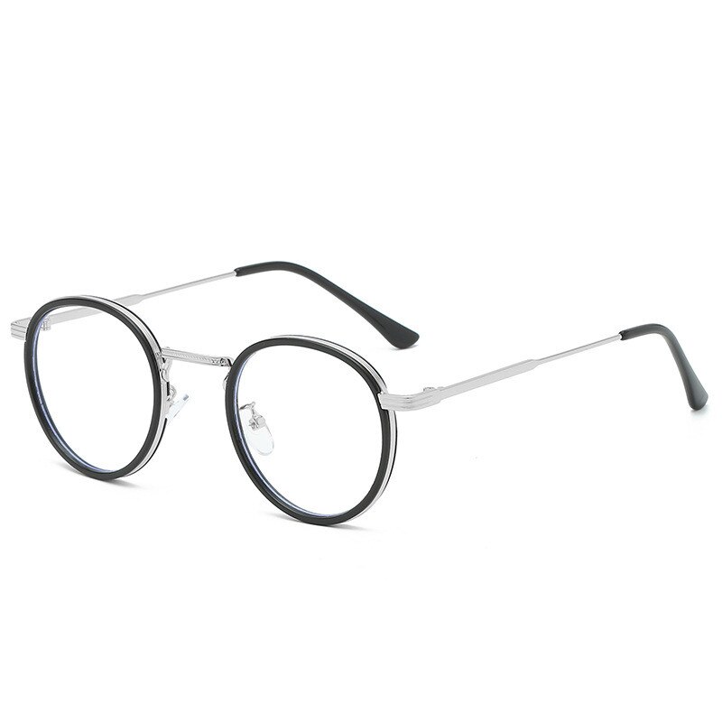 Retro Round Glasses Frame Women Eyeglasses Computer Myopia Optical Anti-blue light Spectacle Frame Female: c