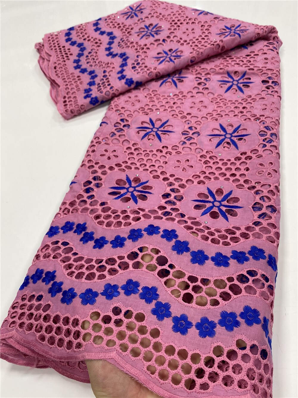 Swiss Voile Lace In Switzerland African Dry Lace Fabric Lace Nigerian Cotton Lace Material YA3529B-5