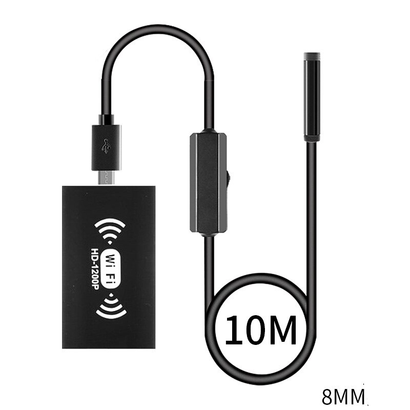 Wifi Endoscope Camera HD720P 8mm lens USB camera semi-rigid Cable Waterproof Iphone Android wireless car inspection borescope: 10m