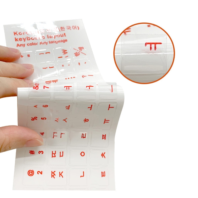 Korean Keyboard Stickers Matte PVC Keyboard Sticker Letters Transparent for PC Computer Laptop Notebook Desktop Keyboard
