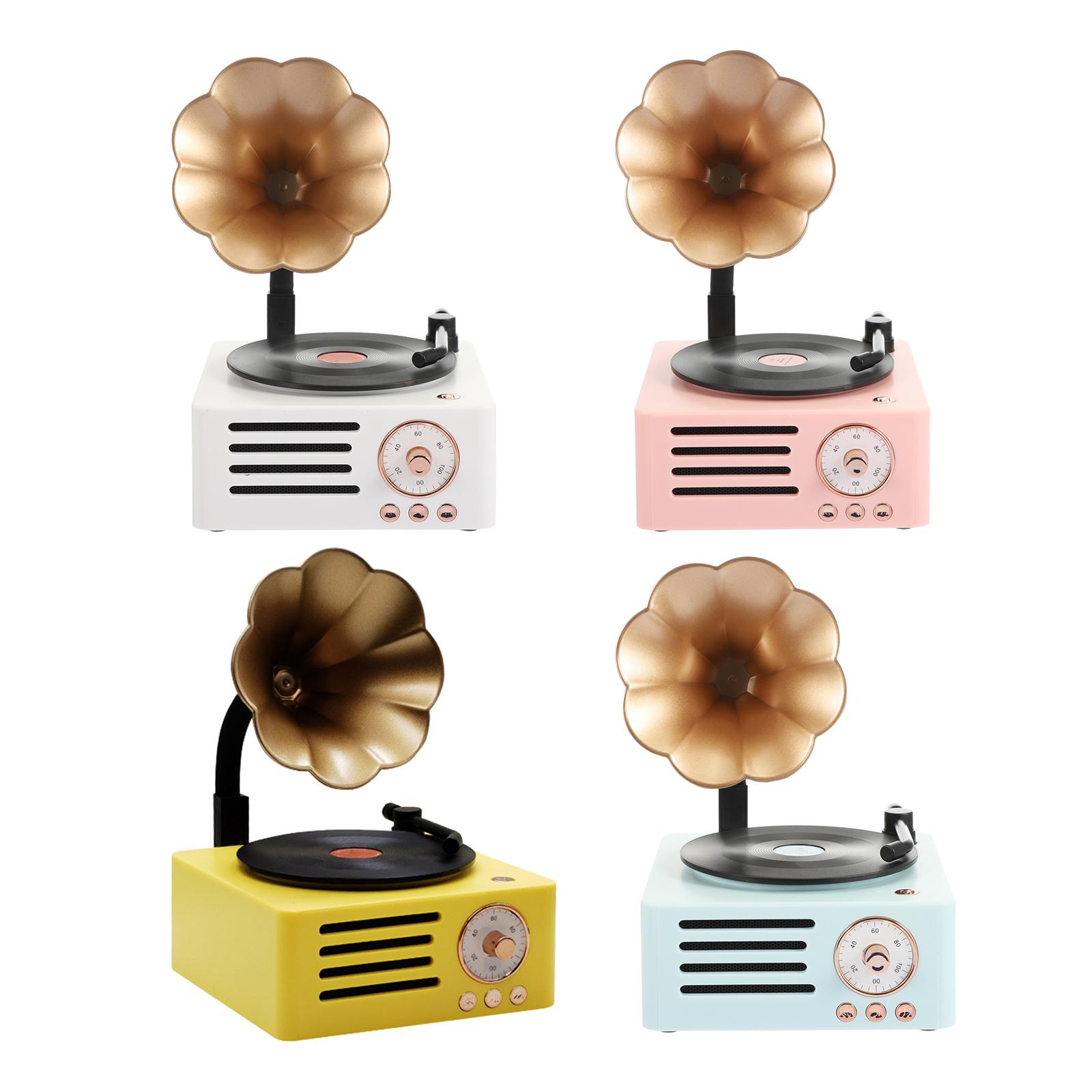 Turntable Record Player Bluetooth 5.0 Library Classic All in One Stereo Speakers Bluetooth Speaker for Yoga Room Bar Decoration
