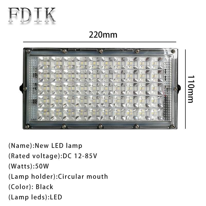 LED Flood Light DC12-85V 50W Outdoor Waterproof Spot Light Xtra Bright LED Camping Lamp Tripod Extensible Night Market Lights