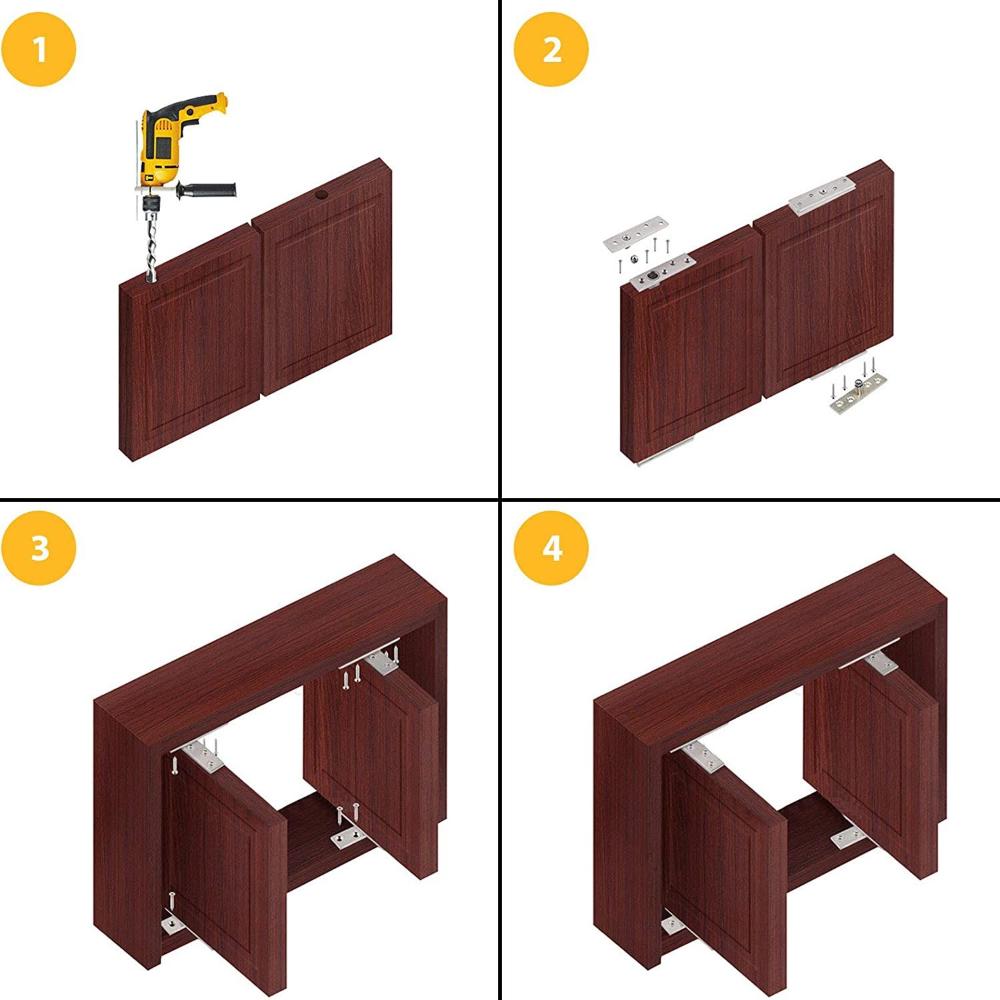 Professionele 360 Graden Rotatie Deur Pivot Scharnieren 75mm 100mm Rvs As Verbergen Kast Scharnier