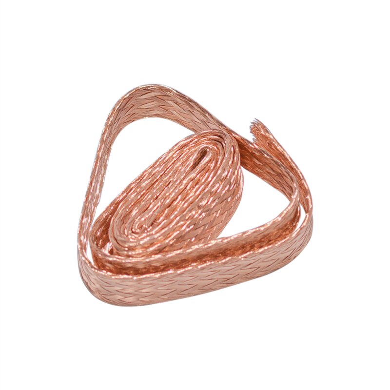 Cable Bare Copper Braid Lead Wire Ground Lead Wire 1m 11mm Flat Pure Copper Braid High Flexibility