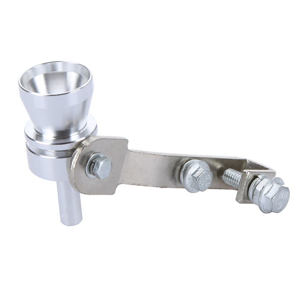 Turbo lyd fløjte udstødningsrør udstødning afblæsningsventil aluminium sølv 10.2 × 1.8cm s