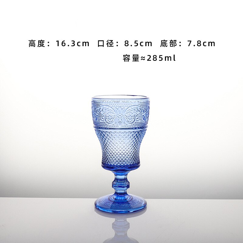 Copas de vino de colores Vintage para , copa de champán, boda, cóctel, whisky, escultura de cristal, zumo, cerveza, 2 uds.: DarkBlue285ml