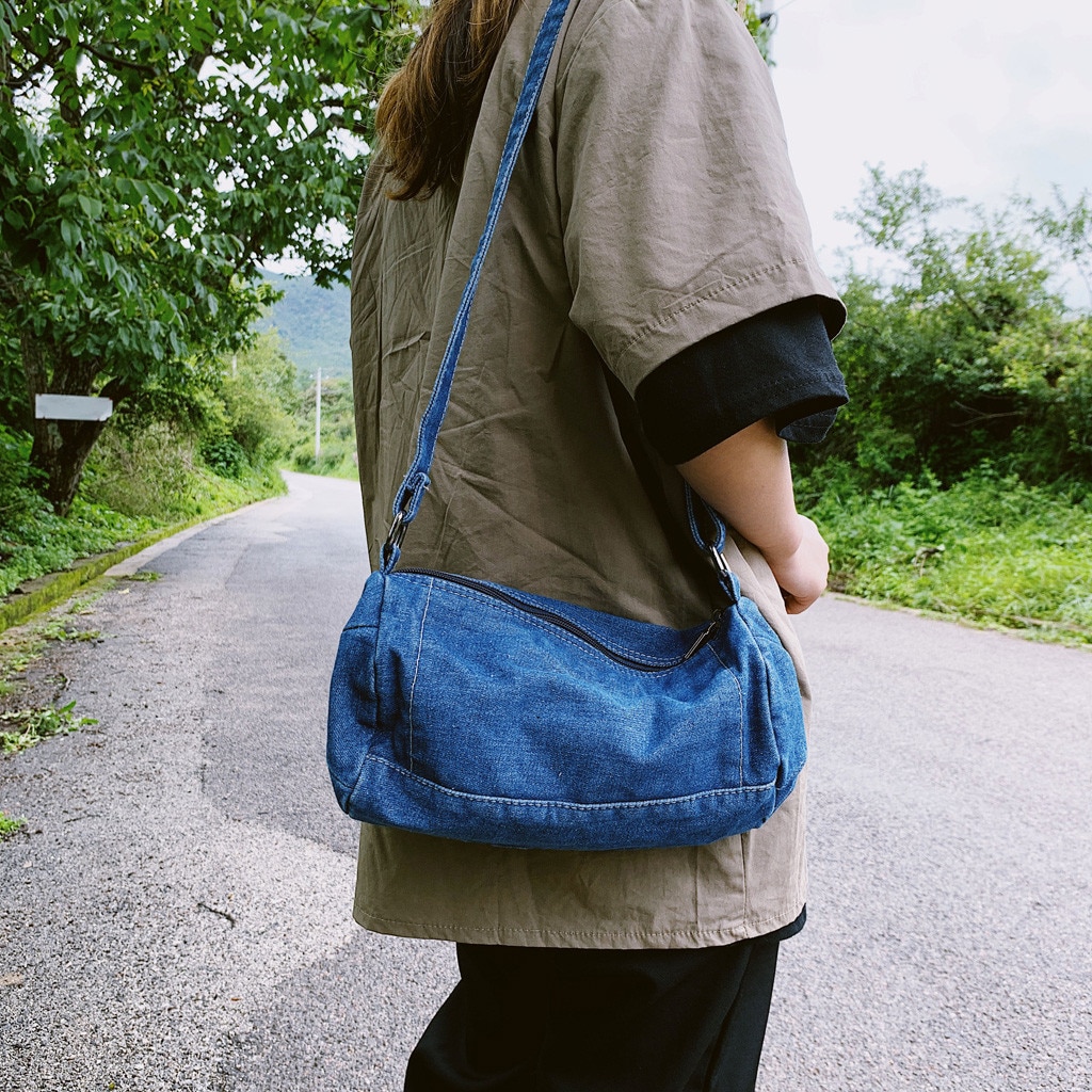 Frauen Handtaschen Messenger Leinwand Modische Denim Jean Kunst Einkaufen Mummy Schulter Messenger Blues Umhängetasche Totes #20