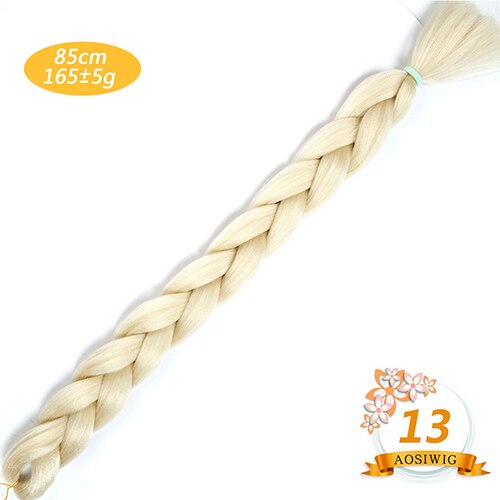 AOSIWIG 165g/pack Synthetic Super Jumbo Braiding Hair Crochet Purple Blue Braids Hair Extension Expression Rainbow Braiding Hair: #17