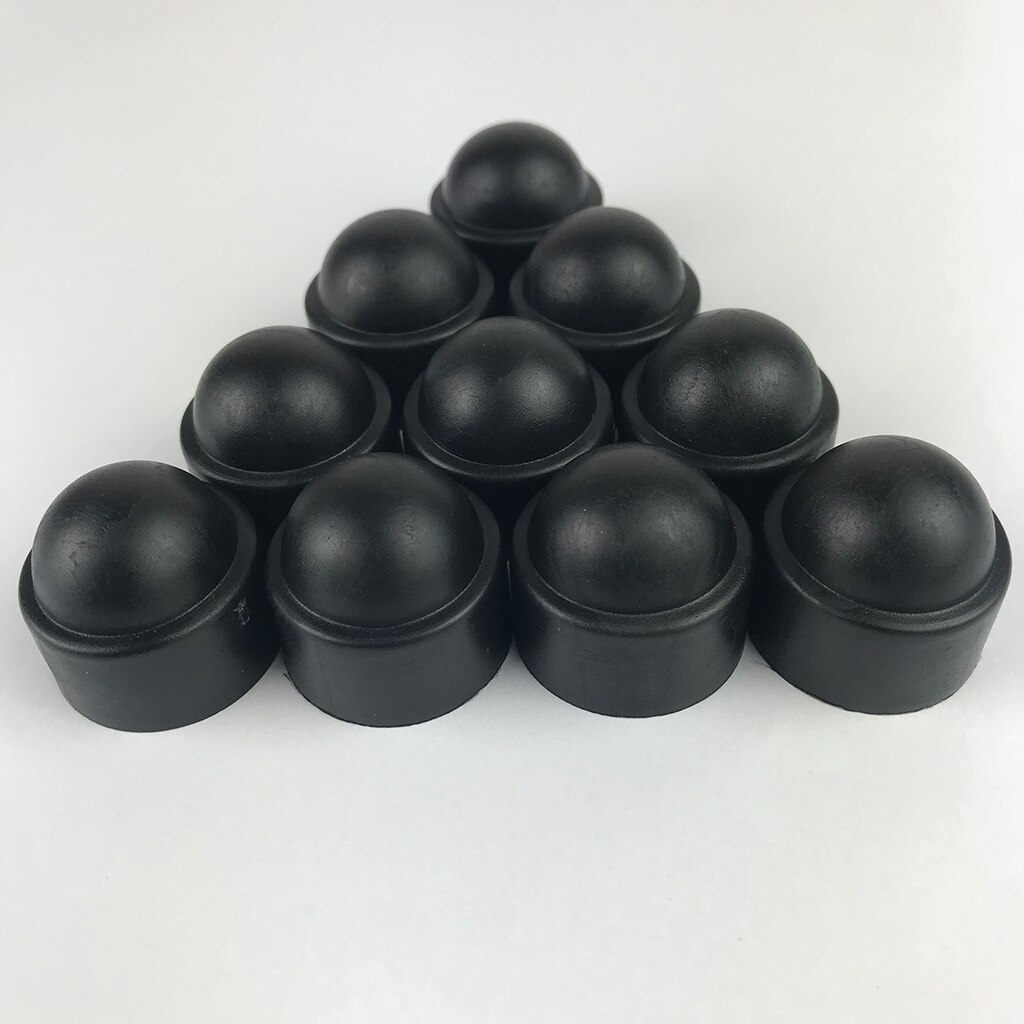 Black 10x 25mm Plastic M12 Car Wheel Nut Screw Cover Rim Bolt Cap Hexagonal