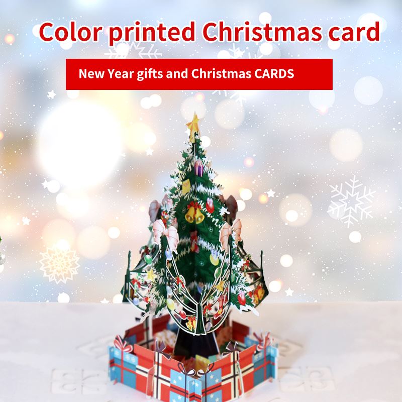 Glædelig jul 3d pop up folde lykønskningskort invitationskort med postkort kuvert jul lykønskningskort pro 1pc