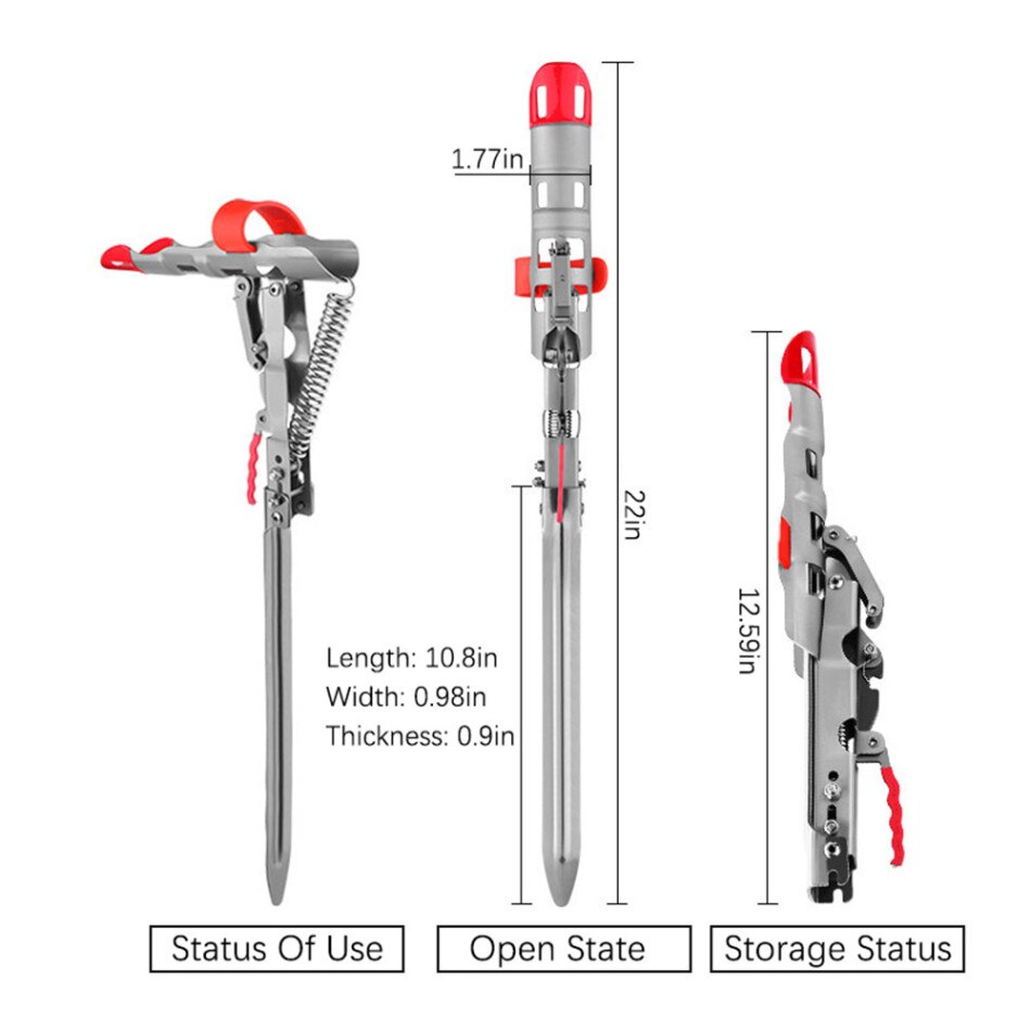 TiimelyTrust Fishing Rod Bracket Stainless Steel Automatic Spring Fishing Rod Bracket Adjustable Folding Spirit Fishing Bracket