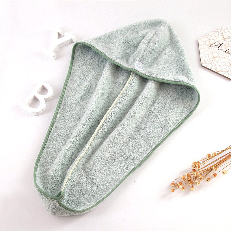 Nouvelle rayure cheveux serviette douce magique microfibre cheveux séchage rapide sèche serviette serviette de bain chapeau bouchon rapide Turban sec salle de bain Towe: Gris clair