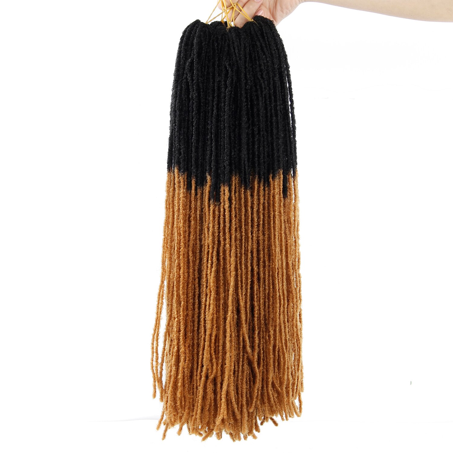 Deadlocks Sister Locks Afro Crochet Braids Ombre Color 18 Inch Brown Synthetic Braiding Hair for Women Faux Locs Crochet Hair: T1B/27 / 1Pcs/Lot