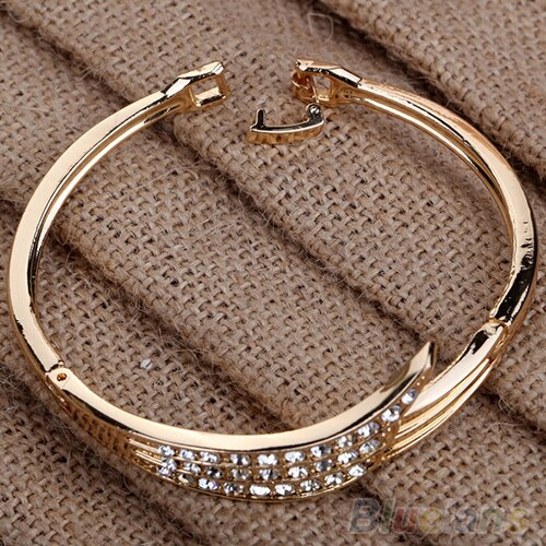Feminino anjo asa esculpida brilhante strass festa manguito pulseira jóias liga dourada pulseiras criativas feminino 5.58cm