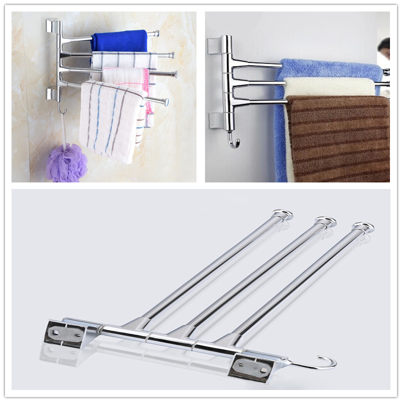 Swivel Towel Rack Stainless Steel Heavy Duty Wall Mounted Towel Shelf Towel Holder Towel Rack for Hotel Bathroom Home