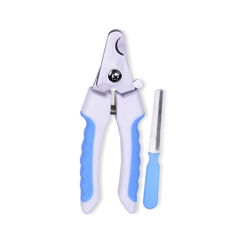 Cortaúñas para mascotas, tijeras, recortador, aseo para perros y gatos con lima de uñas, Grande/mediano: Blue / S 12.2cm