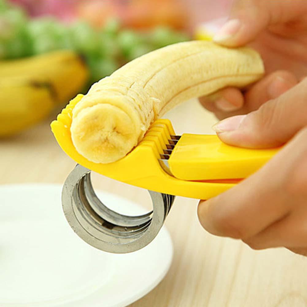 Bananensnijder roestvrijstalen snijder fruitsalade stengel komkommersnijder keuken keukensnijder bananensnijder voedselsnijder