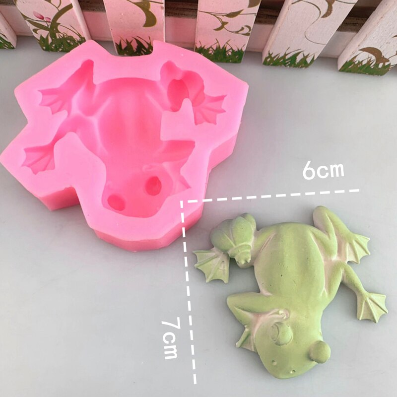 3d groda fondant djur silikonform för ljus socker hantverk choklad tårta kök bakning dekoration form diy lera harts konst: Default Title