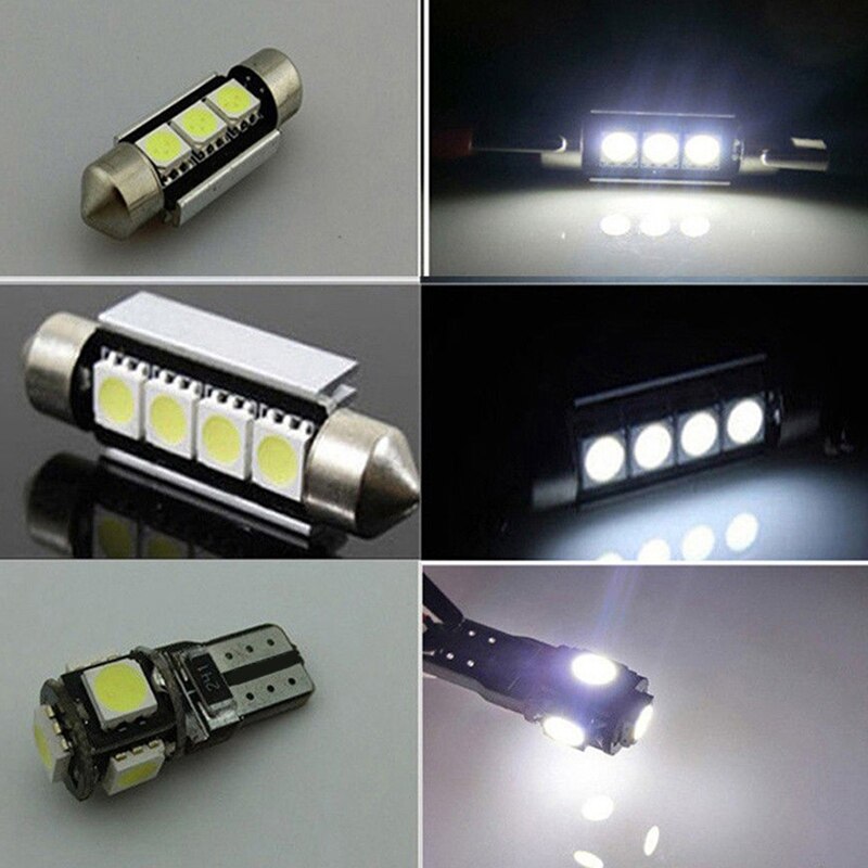 20 Stuks Auto Led Lampen Interieur Kit Dome Kofferbak Deur Plaat Licht Super Heldere Canbus Foutloos Interior Lamp Voor bmw 5 Serie E39 M