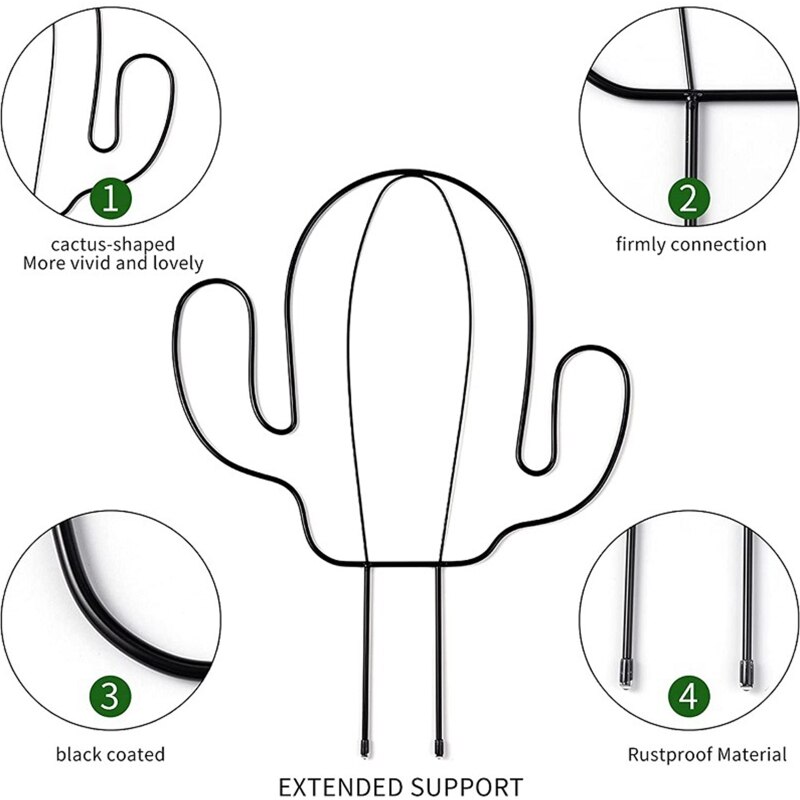 Cactus Shape Garden Metal Climbing Support Stake Stand Frame for Flowers Plants Vegetables Tomato Vine Rack Indoor Outdoor