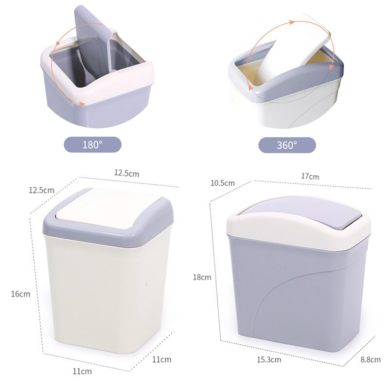 Rolling Cover Type Kleine Prullenbak Recycling Afval Bin Vuilnis Papiermand Badkamer Prullenbak Vuilnis Container Bakken