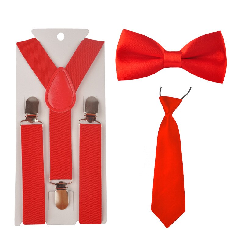 3Stck Schule Jungen mädchen freundlicher freundlicher befestigen elastische Hosenträger für hemd suspensorio Krawatte Bowties schmetterling Krawatte einstellen TR0001