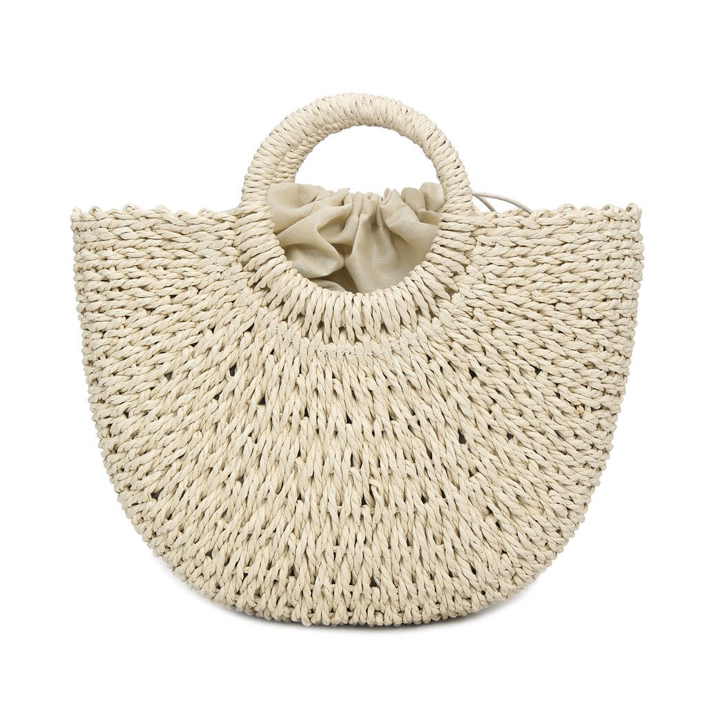 Strandstro tassen voor dames zomer dame rotan tas rits handgemaakte geweven strandtas bohemian bali handtas bolsos mimbre