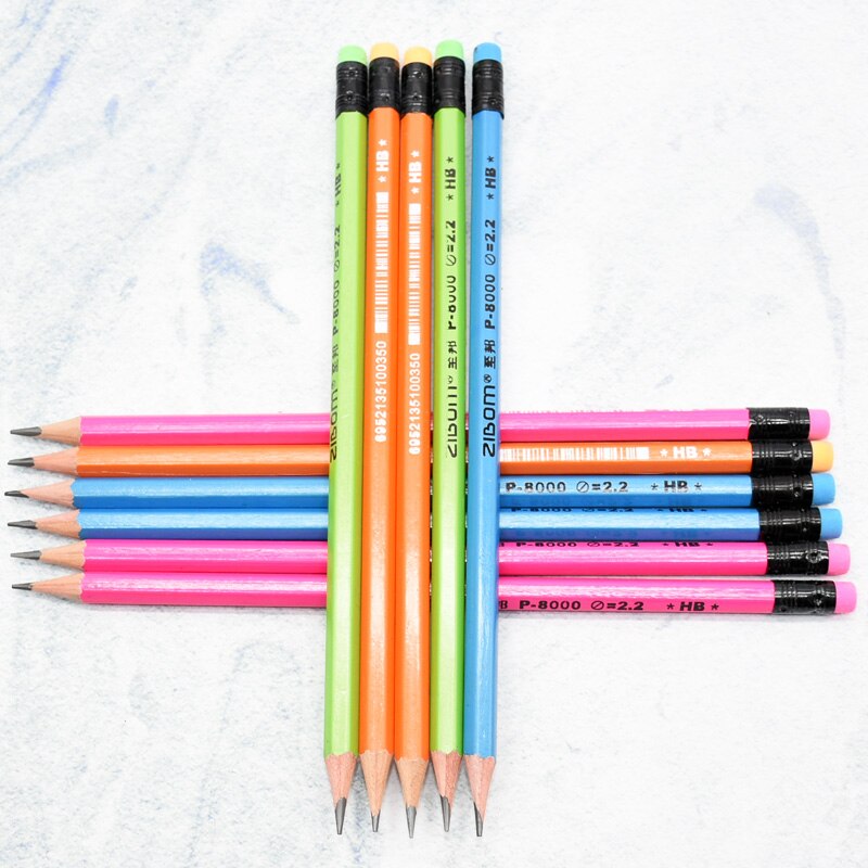 12 pieces / box level softened wooden pencil environmental protection HB pencil eraser learning stationery