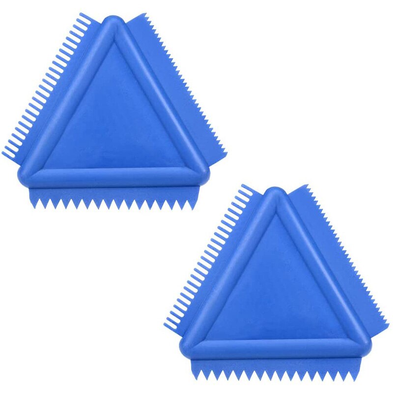 Wood Grain Tool 4 Inch Rubber Graining Pattern Scraper Tool for Wall Painting Decoration DIY MS14(Blue 2Pcs)