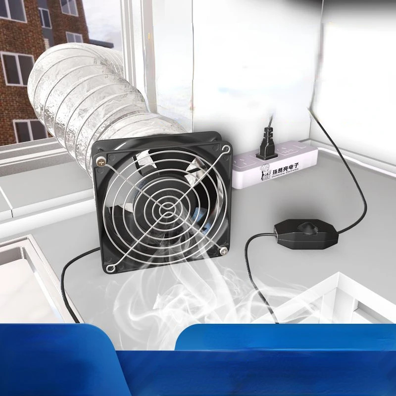 Extractor de humo doméstico, ventilador de escape fuerte para habitación de alquiler, cocina, conducto, ventilador de baño, ventilador de velocidad ajustable