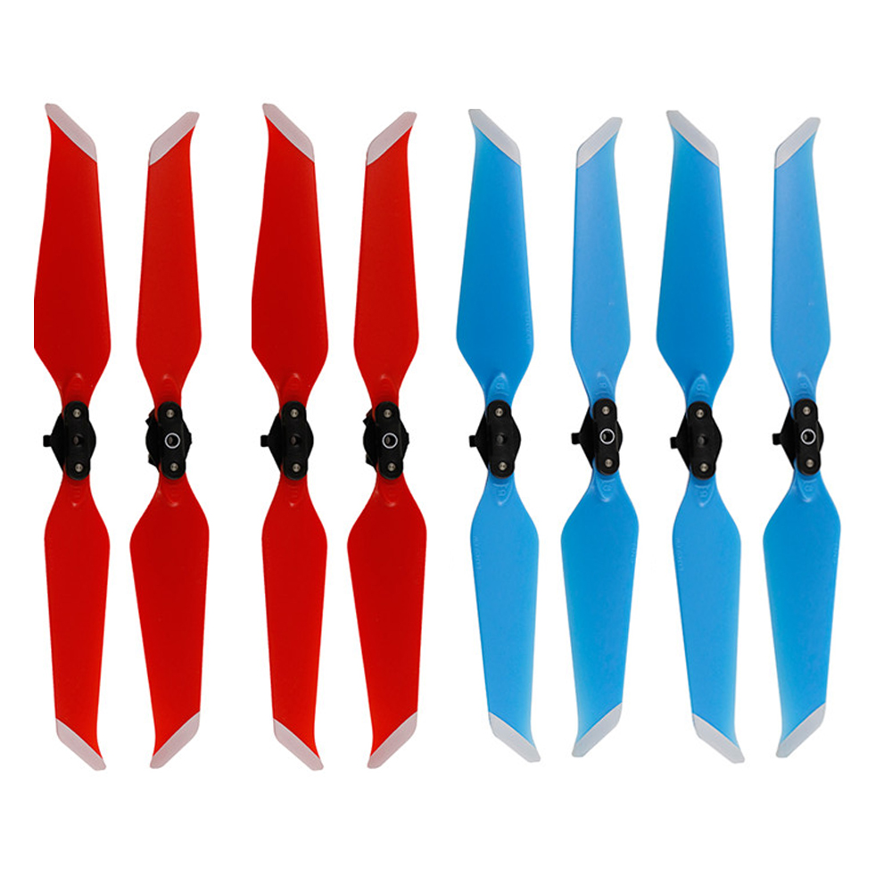 Propeller for DJI Mavic 2 Pro Zoom 8743 Low-Noise Props Quick-Release Blade 8743 Noise Reduction Fan Drone Parts Screw Accessory: Blue Red