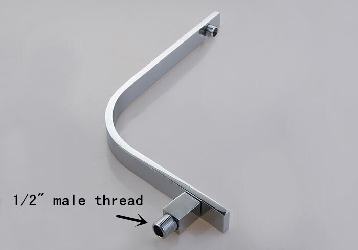 brass GOOSENECK Square Chrome Rain shower Wall Mounted Shower Arm for shower head SA999: chrome