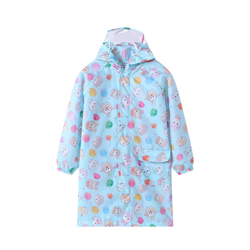 Cartoon Raincoat Students Raincoat Children Rainproof Rainwear Girls Poncho Kids Raincoat Rain Suit Rain Jacket: blue / L