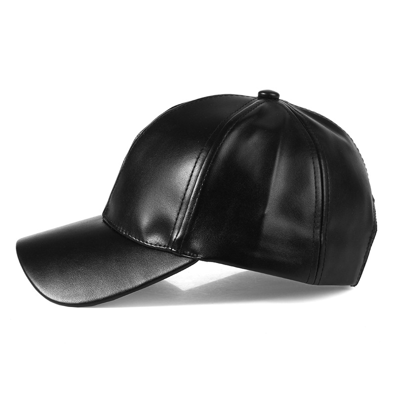 Winter Mannen Warme Baseball Cap Pu Leer Winddicht Leisure Outdoor Sport Cap Effen Kleur Vader Casquette