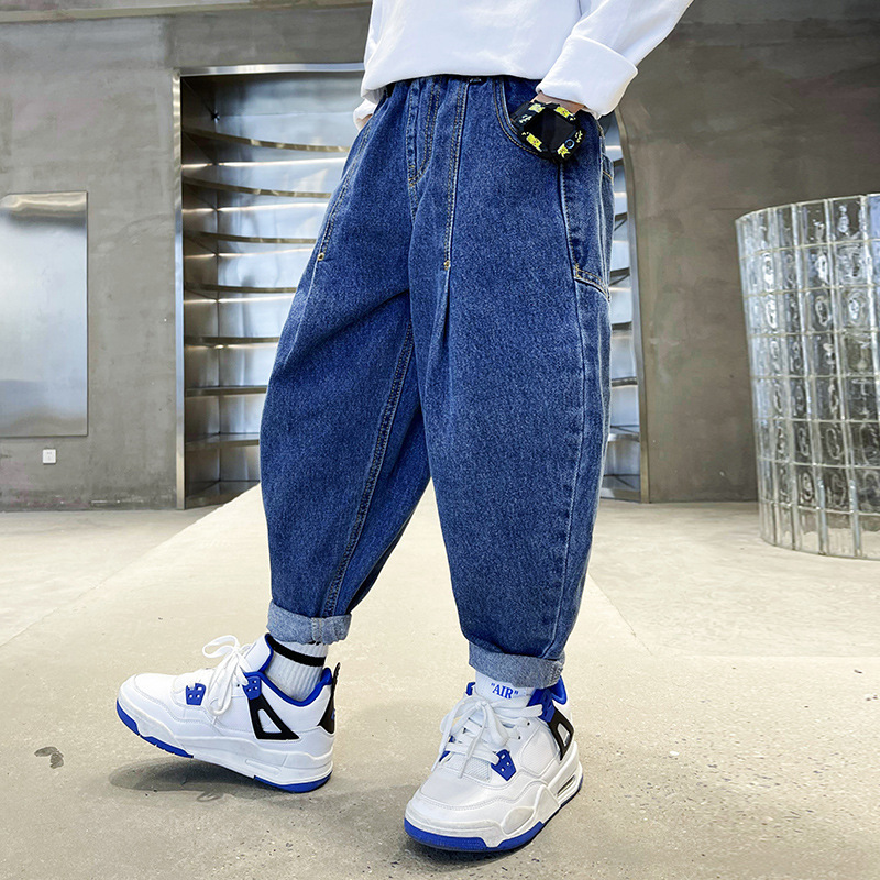 Pantalones vaqueros holgados para niños Y adolescentes, bombachos de , informales, de Color sólido, para primavera Y otoño, 4, 5, 9, 10, 11 Y 12 años