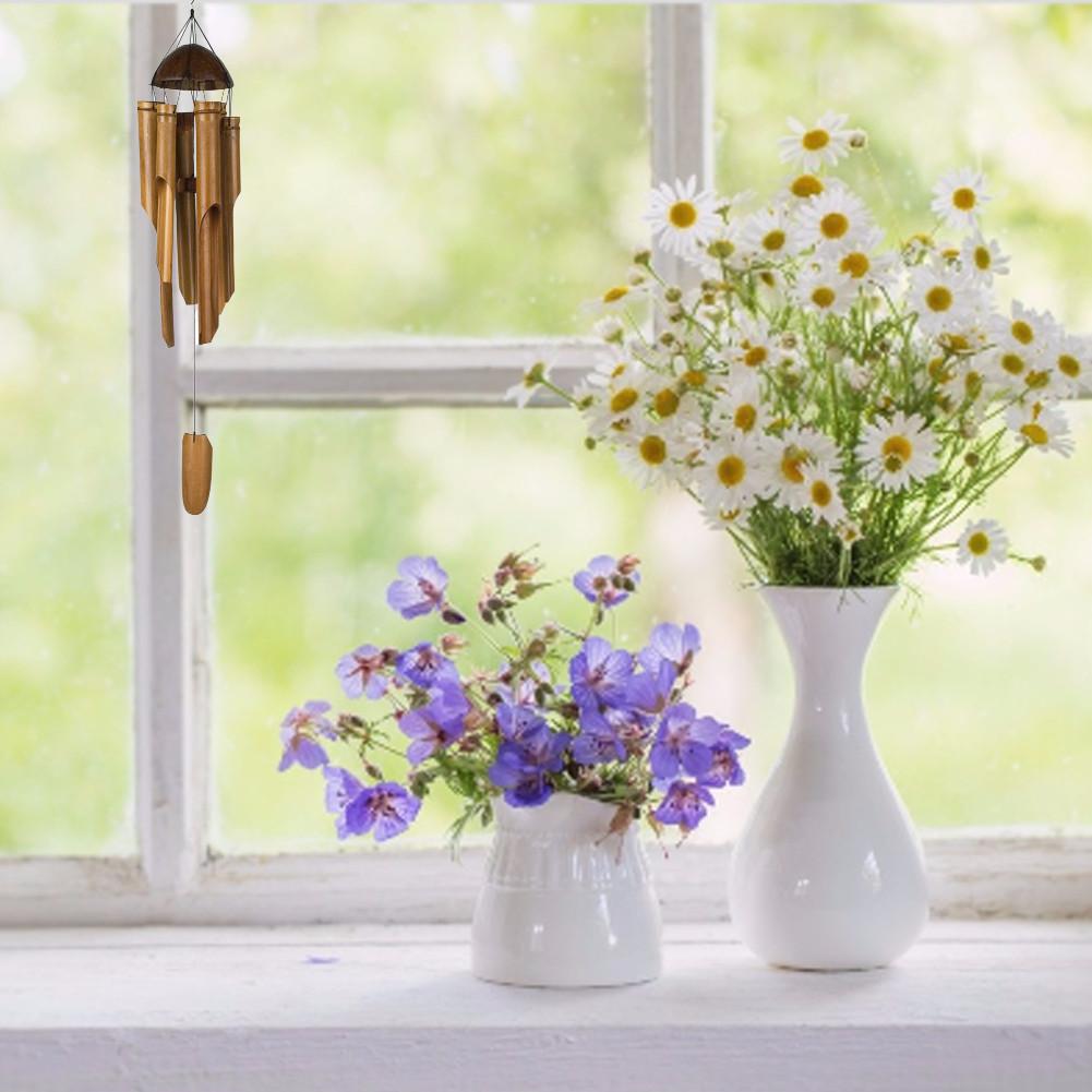 Bamboe Windgong Grote Bel Buis Kokosnoot Hout Handgemaakte Indoor En Outdoor Muur Opknoping Wind Chime Tuin Home Decoratie