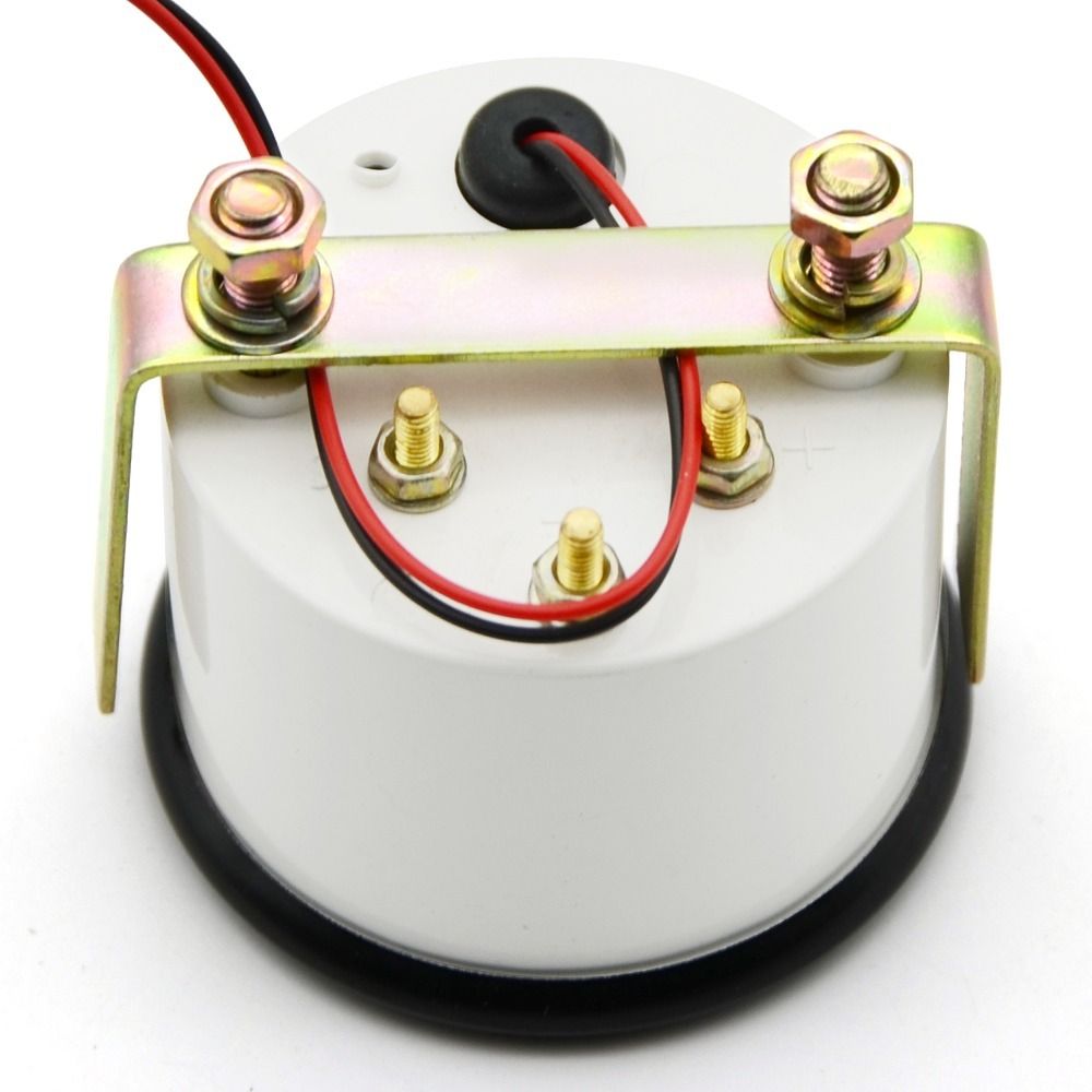 Impermeabile 2 "52mm Indicatore di livello carburante Cerchio nero Luce LED bianca Misuratore per auto Puntatore 12V Indicatori automobilistici Accessori