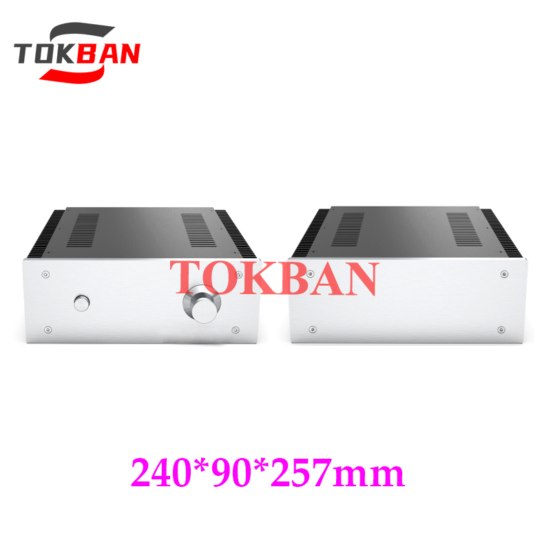 Tokban Audio 2409 240*90*257mm Aluminium Class A Power Amplifier Chassis Enclosure with Heat Sink DIy Amp Case Shell
