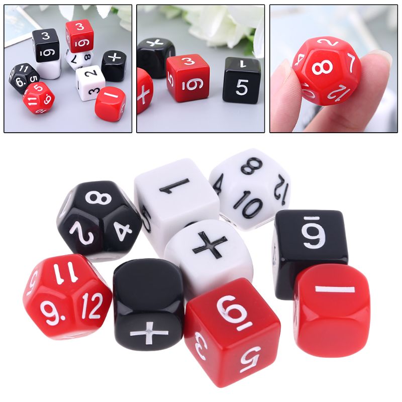 9 pçs/set Adição Subtração Símbolo Dice Contas Números Matemática Ensino Jogo de Tabuleiro H58D